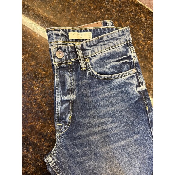 All Saints Jack Button Fly Distressed Denim Jeans Size 28 EUC - Picture 3 of 6